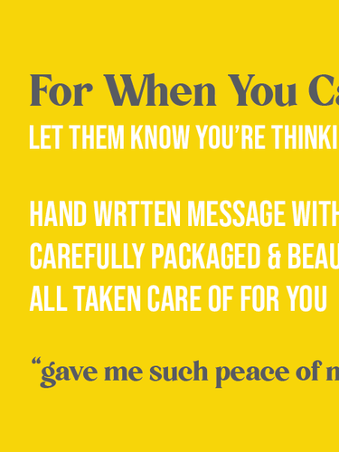 banner for my goodybag, for when you cant be there in person yellow