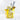 Yellow fabric gift bag filled with treats, prosecco and sweets/lollies.